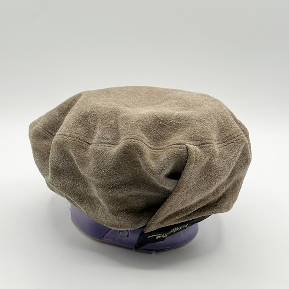 Vintage WILSONS Suede Newsboy Flat Cabbie Hat Size one‎ size adjustable Tan - Picture 3 of 5
